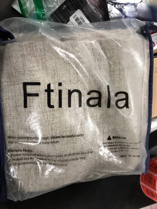 Photo 1 of Ftinala Faux Linen Curtains 96 Inches Long 2 Panels, Dark Taupe Thick Semi Sheer Curtain, Modern Farmhouse Living Room Drapes Window Treatments, DIY Pinch Pleats with Hooks for Track System