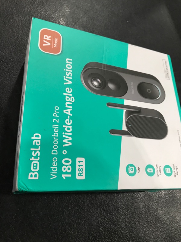 Photo 1 of BOTSLAB 5MP Wireless Video Doorbell Camera, No Monthly Fee, 5GHz WiFi, 180° Head-to-Toe View, AI Motion Detection, VR Mode, Battery or Wired Powered, Easy Installation, Weatherproof