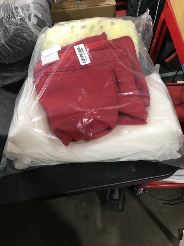 Photo 1 of Comcaver Waterproof Outdoor Chair Cushion Set, Fade and Tear Resistant Patio Furniture Cushions with Removeable Covers, 19x19 Inch, Burgundy, 1 Set