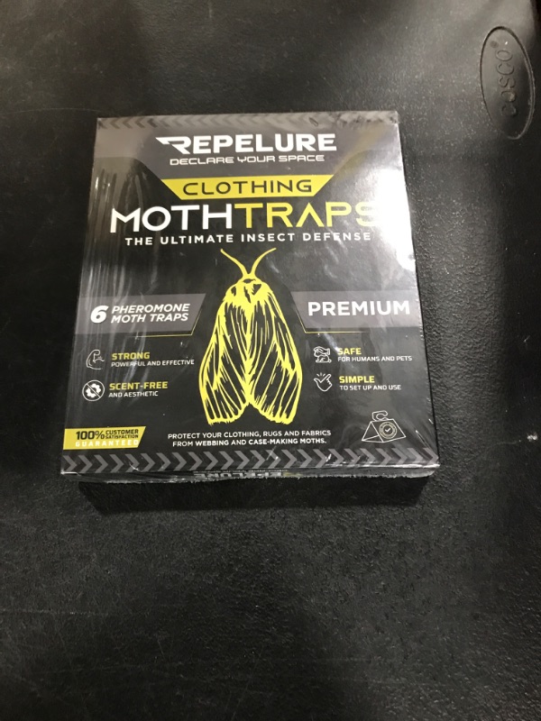 Photo 1 of Repelure Premium Moth Traps for Clothes - Moth Traps with Pheromones - Strongest Luring and Stickiest Closet Moth Traps - Clothing Moth Traps - Moth Killer Indoor Moth Repellent for Closets (6 Pack)