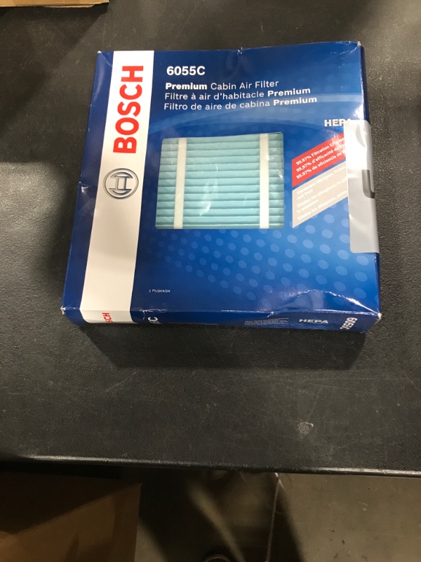 Photo 1 of BOSCH 6055C HEPA Cabin Air Filter - Compatible with Select Lexus ES, GS, GX, IS, LS, RX; Subaru Legacy, Outback; Toyota 4Runner, Camry, Corolla, Highlander, Prius, RAV4, Sequoia, Sienna, Tundra + More