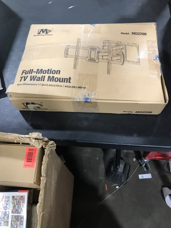 Photo 1 of Mounting Dream TV Wall Mount, UL Listed Full Motion Mount Bracket for 42-84 Inch Flat Screen TVs, Swivel Articulating Dual Arms, Max VESA 600x400mm, 100 LBS Loading, Fits 16 Inches Wood Studs, MD2296