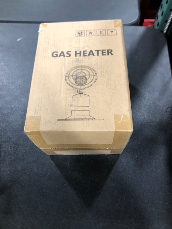 Photo 1 of Mosoyolo Portable Propane Heater Camping 6500 BTU Small Propane Heater with Electric Igniter, Control Valve, Folding Out Legs Base, Golf Cart, Tent Cordless(Fuel Not Included)