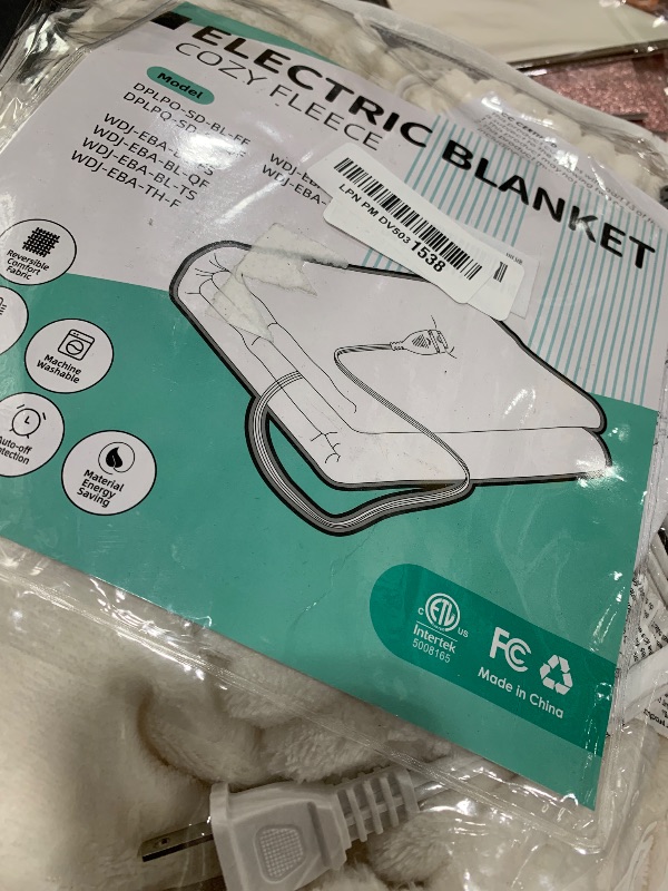 Photo 1 of Electric Heated Blanket 72 x84 Inches Full Size with 12 Hours Auto-Off and 10 Heating Levels Heating Blanket with Soft Striple Fabric for Bedding - White