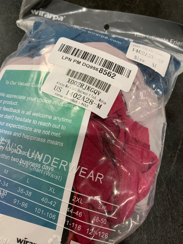 Photo 1 of wirarpa Men's Micro Modal Trunks Soft Underwear Covered Waistband Short Leg Trunks Multicolored 4 Pack,Medium