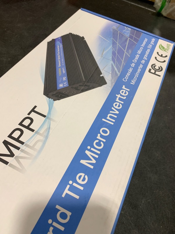Photo 1 of Marsrock 1300W MPPT Pure Sine Wave Grid-Tie Micro Inverter, Converts 10.5-30V DC to 110V/120V AC, Perfect for Home Solar or Wind Power Systems.