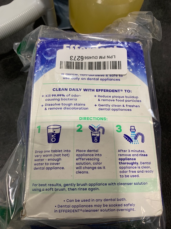 Photo 1 of Efferdent Retainer Cleaning Tablets, Denture Cleaning Tablets for Dental Appliances, Minty Fresh & Clean, 126 Count
