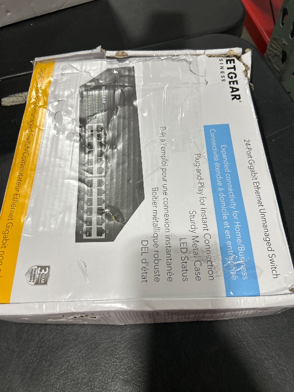 Photo 1 of NETGEAR 24-Port Gigabit Ethernet Unmanaged Essentials Switch (GS324) - Desktop, Wall, or Rackmount, Silent Operation