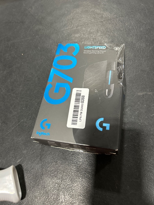 Photo 1 of Logitech G703 Lightspeed Wireless Gaming Mouse W/Hero 25K Sensor, PowerPlay Compatible, Lightsync RGB, Lightweight 95G+10G Optional, 100-25, 600 DPI, Rubber Side Grips - Black