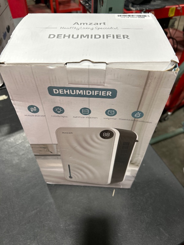 Photo 1 of Dehumidifiers for Home (1000 Sq.Ft), 98 Oz Dehumidifier with Humidity Display, Drain Hose Dehumidifiers, Timer Setting, Auto Shut Off, Silent Mode Dehumidifier for Basement, Bedroom, White