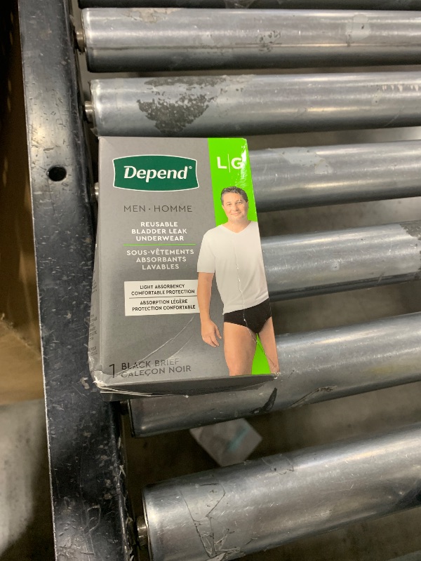 Photo 1 of Depend Washable Adult Incontinence Underwear for Men, Reusable, Light Absorbency, Large, Black, 1 Count