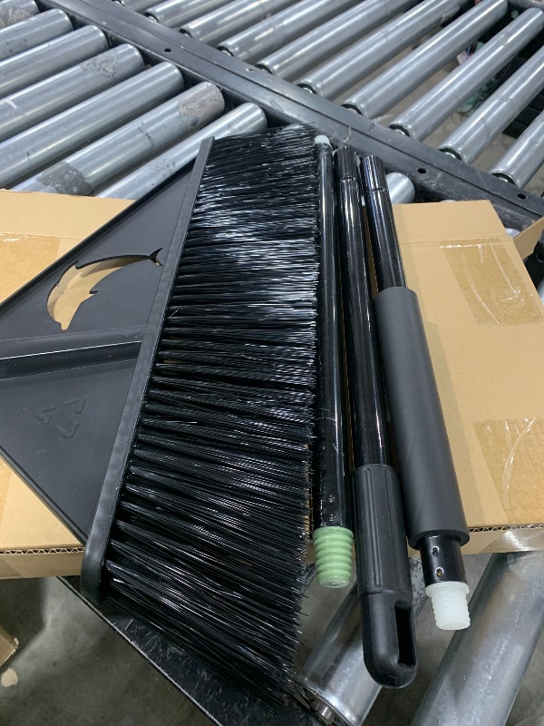 Photo 1 of Outdoor Broom Heavy Duty with Long Handle Broom for Sweeping Indoor, Stiff Bristle Angle Broom Rough Surface for Garages Courtyard Sidewalks Decks, Indoor Kitchen Office Lobby Cleaning