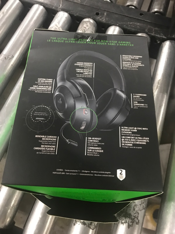 Photo 1 of Razer Kraken X Ultralight Gaming Headset: 7.1 Surround Sound - Lightweight Aluminum Frame - Bendable Cardioid Microphone - for PC, PS4, PS5, Switch, Xbox One, Xbox Series X|S, Mobile - Black