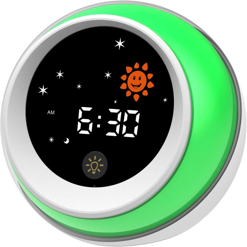 Photo 1 of 
Kids Alarm Clock, Ok to Wake clock, Red Light Green Light alarm clock for Clock sleep training, with sun and star design, built-in sound machine, night...
