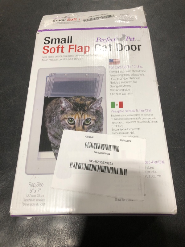 Photo 1 of Perfect Pet Soft Flap Cat Door with Telescoping Frame, Small, 5" x 7" Flap Size