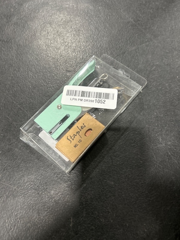 Photo 1 of #10 Mini Green Plier Stapler with Staples Set Cute No.10 Manual Stapler with 1000 Rose Gold Staples for Office School Home Accessories Supplies (Green)