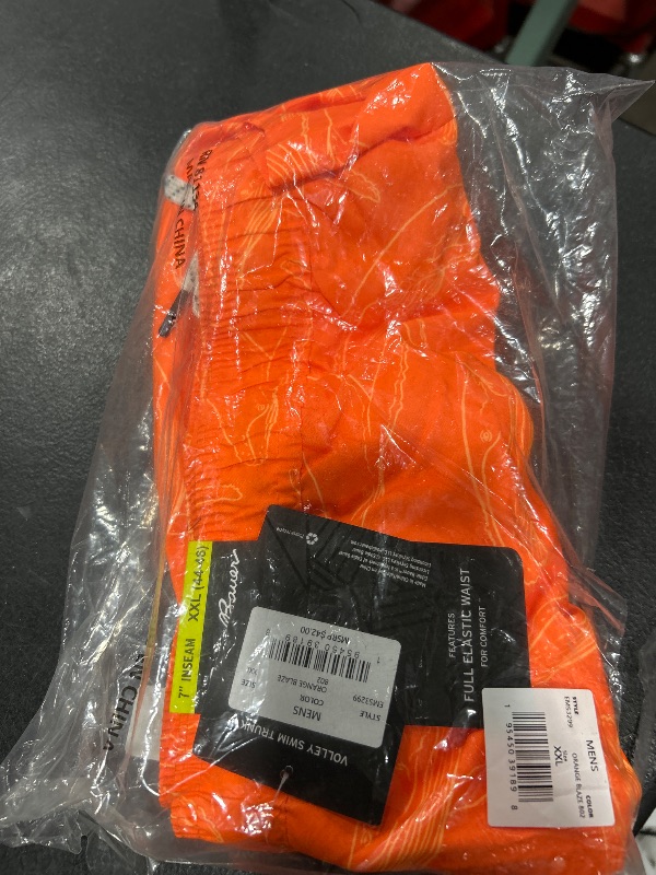 Photo 1 of Eddie Bauer Men's SPF 50+ Volley Swim Trunk - Fun Designs, Comfortable and Stylish, 7" Inseam Orange XXL