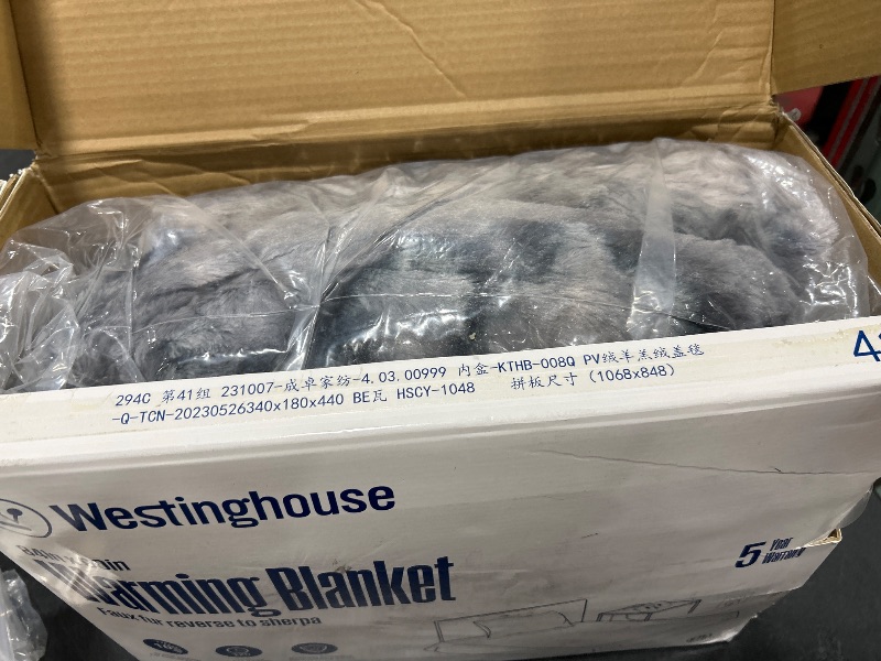 Photo 1 of Westinghouse Electric Blanket Queen, Faux Fur Heated Blanket with 10 Heating Levels & 1-12 Hours Auto Off, Soft Cozy Sherpa Heated Blanket Washable Blanket (84" x 90" Queen Size, Grey)