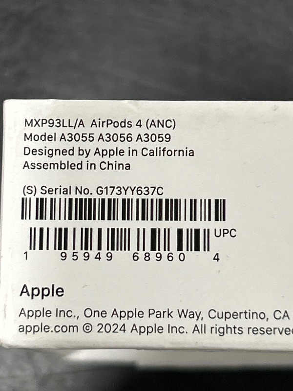 Photo 1 of Apple AirPods 4 Wireless Earbuds, Bluetooth Headphones, with Active Noise Cancellation, Adaptive Audio, Transparency Mode, Personalized Spatial Audio, USB-C Charging Case, Wireless Charging, H2 Chip