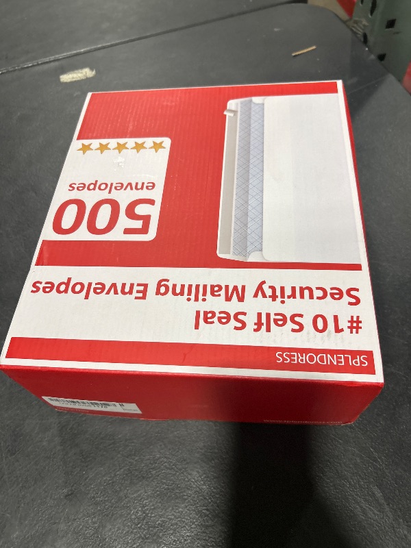 Photo 1 of #10 Envelopes Letter Size Self Seal | 500 Business Mailing Security Peel and Sealing Envelope | 100% Tinted | no 10 White Windowless Legal Regular Plain Envelops Pack | 4-1/8 x 9-1/2 Inches | 24 LB