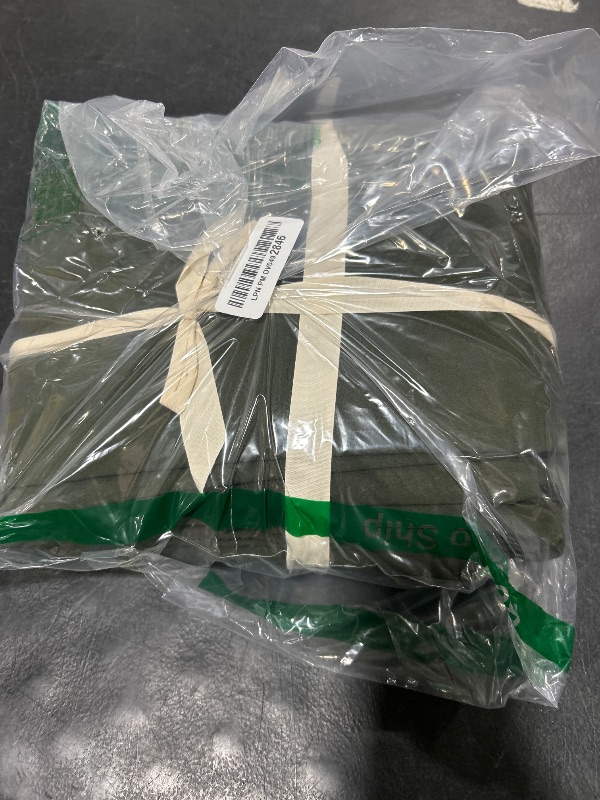 Photo 1 of BDEAR Linen Feel Olive Green Duvet Cover Queen Size 90'' L x 90'' W, 100% Washed Cotton Duver Cover with Zipper Closure Plus 2 Pillowcases, Cozy and Breathable