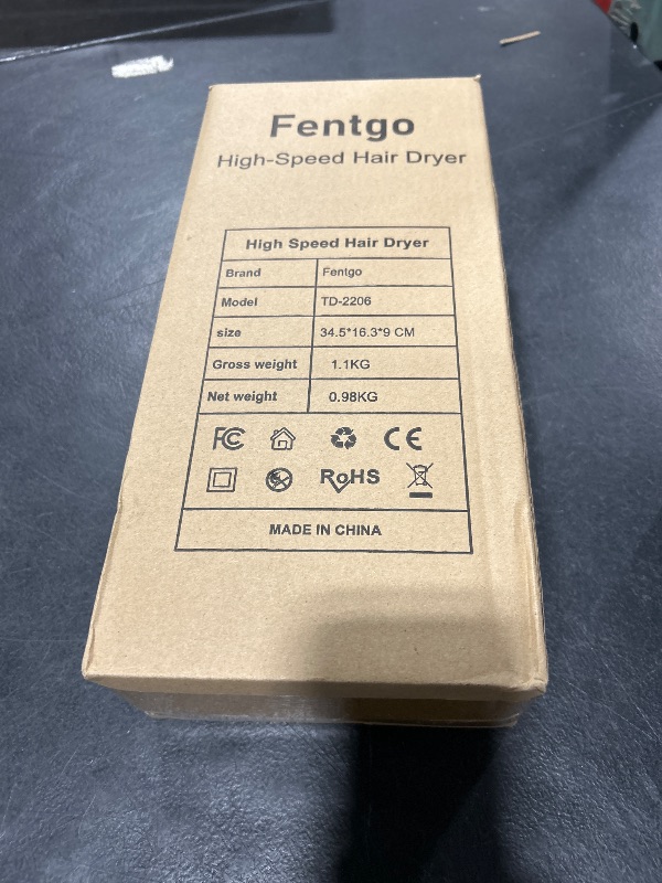 Photo 1 of Fentgo Ionic Hair Dryer, High Speed Blow Dryer with 110, 000 RPM Brushless Motor for Fast Drying, Low Noise, Lightweight, Magnetic Nozzle, Thermo-Control Hairdryer for Women Home Travel (Grey)