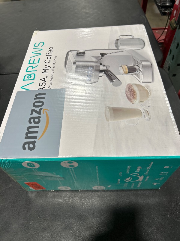 Photo 1 of CASABREWS 3700 Essential Espresso Machine 20 Bar, Stainless Steel Cappuccino & Latte Machine with Steam Frother for Home, 49oz Water Tank, Silver