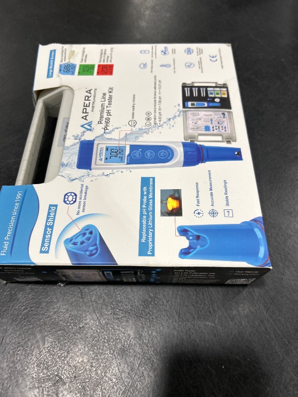 Photo 1 of Apera Instruments AI311 Premium Series PH60 Waterproof pH Pocket Tester Kit, Replaceable Probe, ±0.01 pH Accuracy, Lcd display