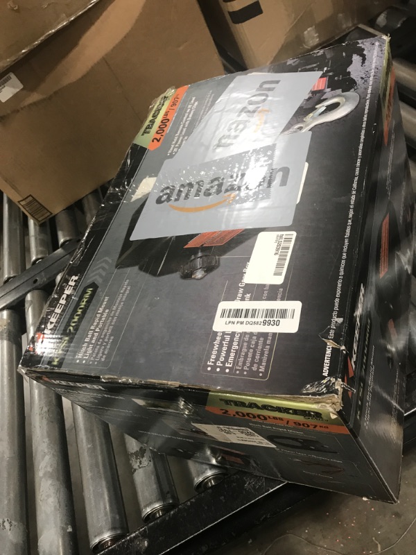Photo 1 of KEEPER KTSL2000RM Portable 12V DC Trailer Hitch Winch, 2,000 lb. Capacity, Galvanized Wire Rope, Rapid Mount, Handheld Remote