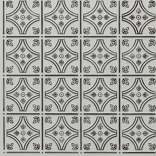 Photo 1 of From Plain To Beautiful In Hours 345 Victoria PVC 2' x 2' Glue-up Ceiling Tile (Covers / 200 sq.ft), Antique Mocha, 50 Piece