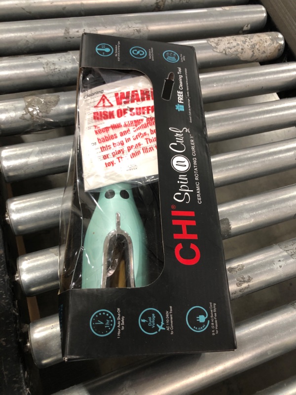 Photo 1 of CHI Spin N Curl, Curling Iron For Healthy & Shiny Effortless Curls & Waves, Provides Preset Temperature Settings For Each Hair Texture, Mint Green