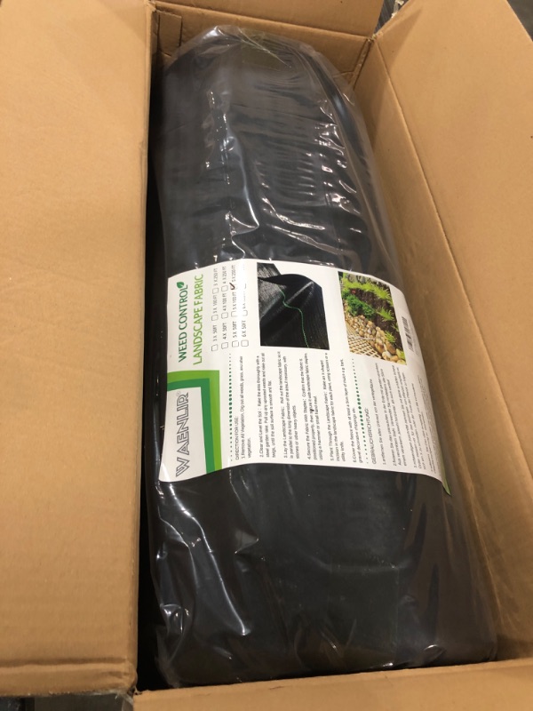 Photo 1 of WAENLIR 5oz 20 Year 5ft x250ft Heavy Duty Weed Barrier Landscape Fabric, Sturdy Weed Blocker Cover, Outdoor Gardening Weed Control Mat
