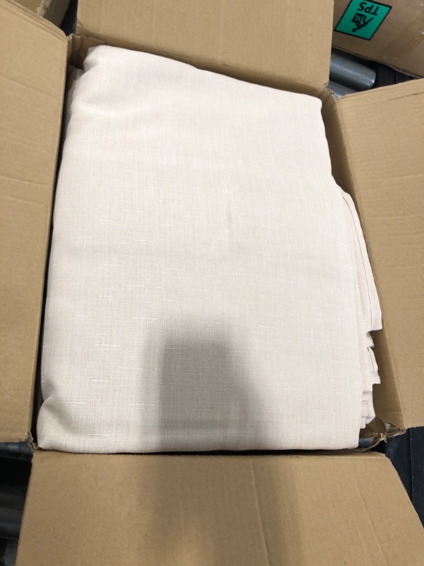 Photo 1 of Fitable Faux Linen Beige Tablecloths for Rectangle Tables - 90 x 156 Inch - 6 Pack Fabric Textured Washable Table Clothes Floor Lenghth Table Covers for Wedding, Party, Banquet, Birthday