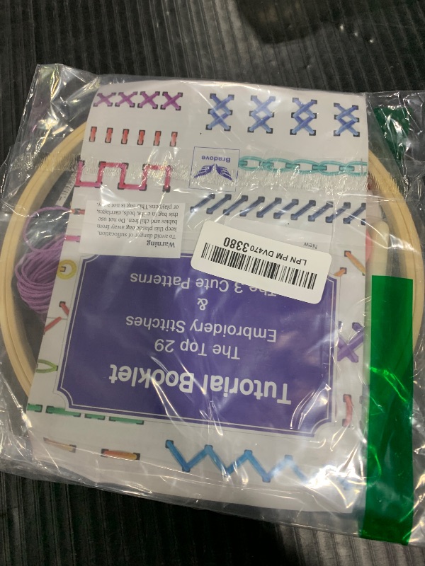 Photo 1 of Bradove Embroidery Kit for Beginners, Learn to Embroider Top 29 Stitches and Cute Embroidery Patterns with Video Tutorial and Instruction Booklet, Beginner Embroidery Kit for Adults Kids, Stitches Kit