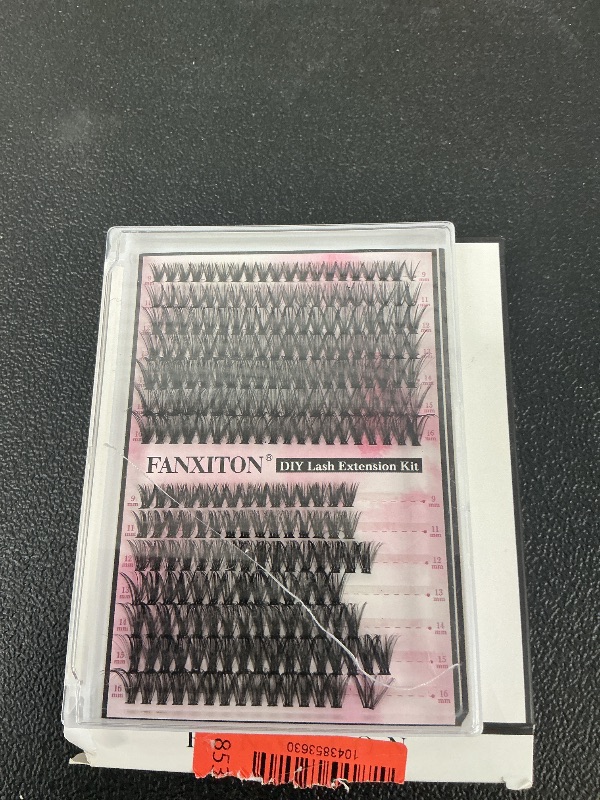 Photo 1 of FANXITON DIY Lash Extension Kit Volume Lash Clusters 40D+50D D Curvature Individual Lashes Lash Clusters Kit Thick Eyelash Extension Kit 280 pcs Thin Band Cluster Lashes Lash Bond and Seal Tweezers