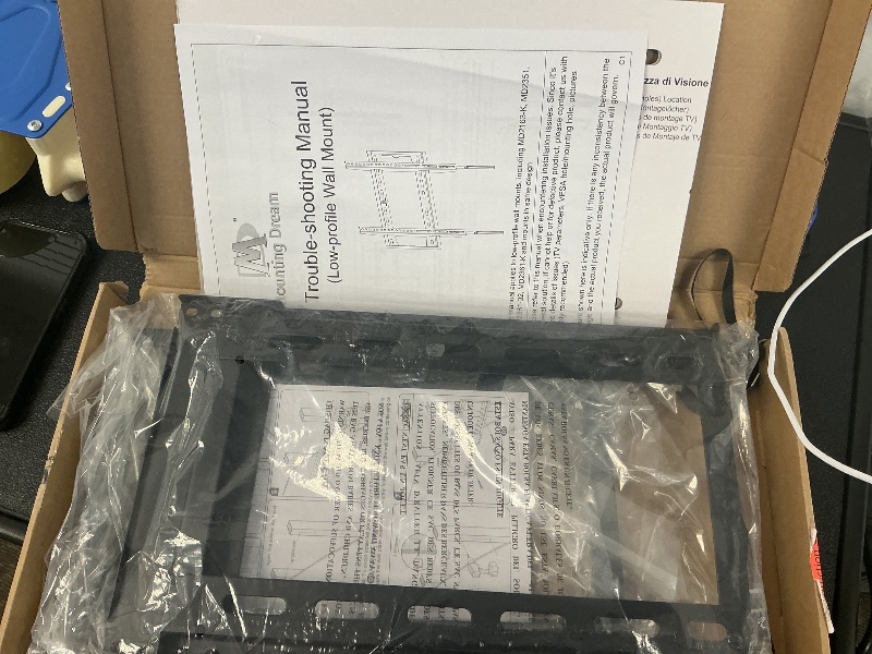 Photo 1 of Mounting Dream TV Mount Fixed for Most 42-84 Inch Flat Screen TVs, TV Wall Mount Bracket up to VESA 600 x 400mm and 132 lbs - Fits 16"/18"/24" Studs - Low Profile and Space Saving MD2163-K