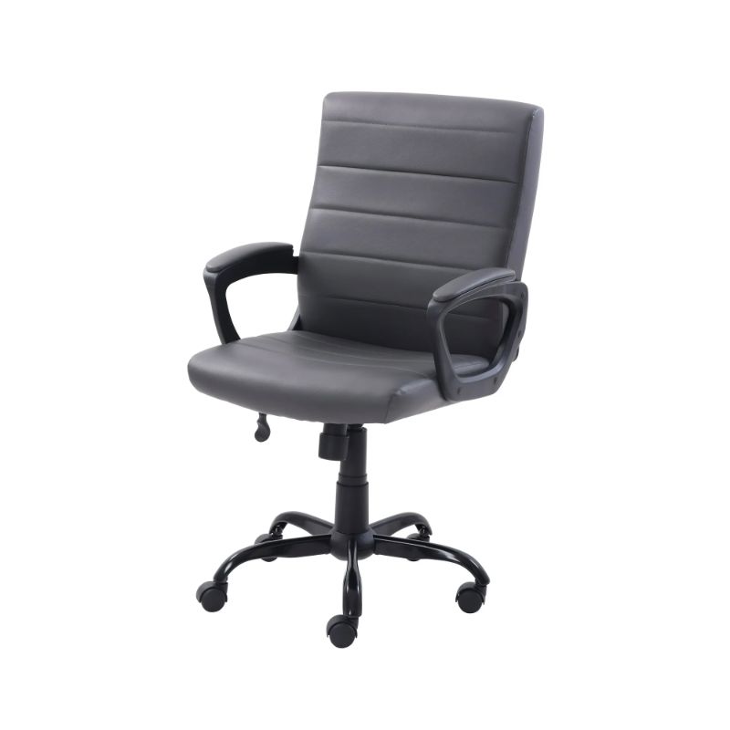 Photo 1 of Mainstays Bonded Leather Mid-Back Manager's Office Chair, Gray, Adult
