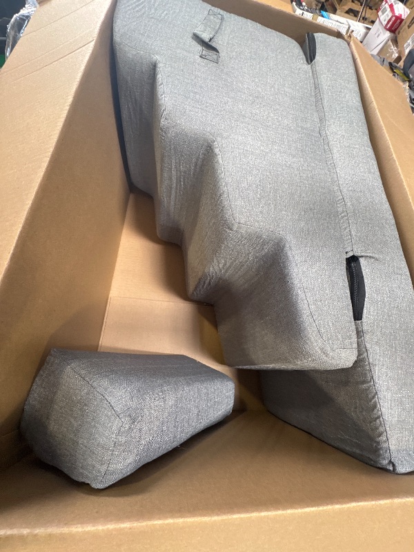 Photo 1 of 6-Step Dog Stair Ramp f Pet Steps for Small, Medium and Large Dogs. Non-Slip, Balanced and Portable. Multifunctional 6 Steps, Gray.
