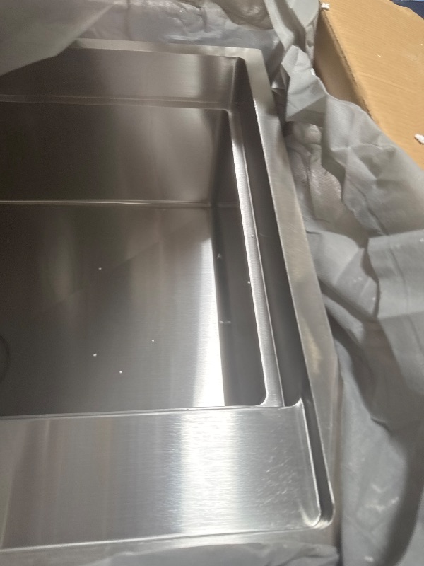 Photo 1 of 30 Inch Drop In Kitchen Sink Splash Guard Workstation -HACHENL 30x22 Inch Drop In Splashproof Sink Equipped With Solid Wood Cutting Boards And Other Accessories
