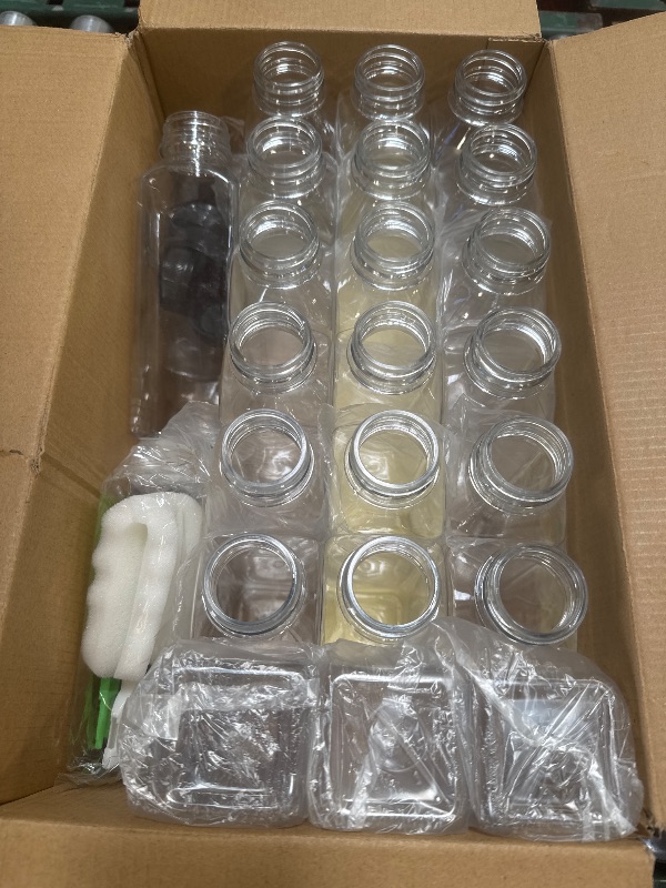 Photo 1 of 24Pcs12oz Empty Juice Bottles with Caps, Premium Reusable Plastic Bottles Juice Container Transparent Black Leak-proof Lids for Drink Juice Smoothie Milk Beverages Water
