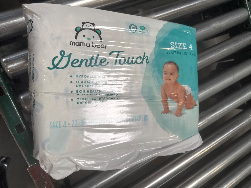 Photo 1 of Amazon Brand - Mama Bear Gentle Touch Diapers, Hypoallergenic, Size 4, 37 Count, White