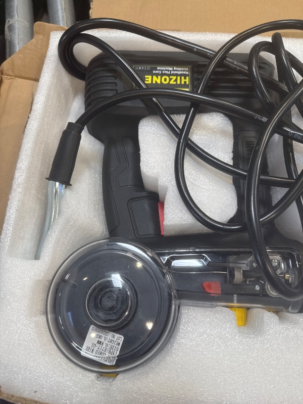 Photo 1 of Hand Held MIG Welder Machine 110V, HIZONE 100A Flux Core Portable Welding Machine, Handheld Gasless Inverter Wire Feed Welding Equipment
