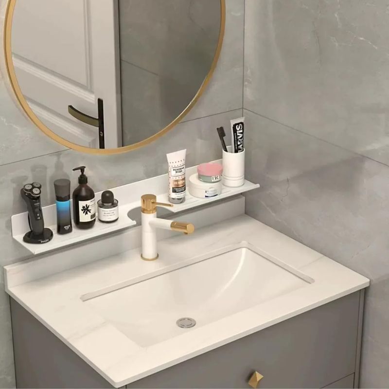 Photo 1 of Bnrkmeb 20-Inch Stainless Steel Over The Sink Shelf Bathroom,Bathroom Sink Shelf Over Faucet for and Faucet Mat for Kitchen Sink (Black)