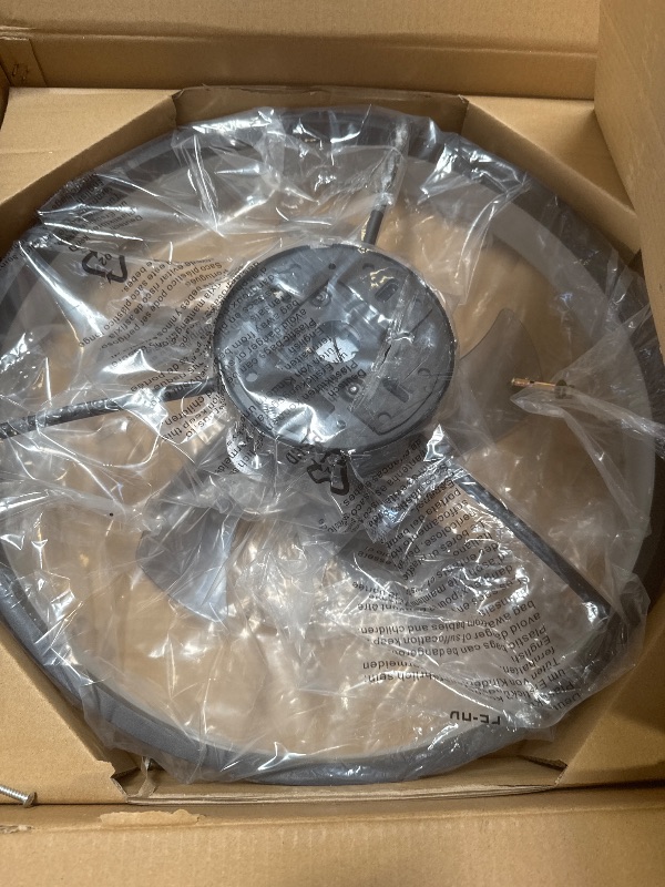 Photo 1 of 20‘’ Ceiling Fans with Lights, Low Profile Ceiling Fan with Light, Flush Mount Ceiling Fan with Light, 6 Speeds, Dimmable, App/Remote Control, Quiet Fan with Light for Bedroom, F118 Black
