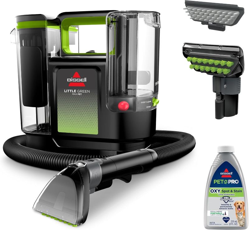 Photo 1 of BISSELL® Little Green® Max Pet SmartMix Portable Carpet and Upholstery Deep Cleaner, Car/Auto Detailer, with SmartMix Technology, Self-Cleaning Tough Stain Tool and Pet Hair Removal Tool, 38572
