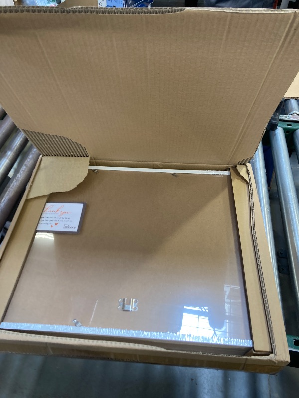 Photo 1 of  16x20 Picture Frames Set of 3, with Mat for 11x14 or 16x20 without Mat, Engineered Wood Photo Frames with Plexiglass, Wall Mounting (White)