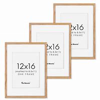 Photo 1 of 12x16 Picture Frames Set of 3, Solid Oak Wood Frame 12"x16" for Wall