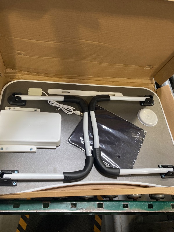Photo 1 of BUYIFY Folding Lap Desk,  Wood Black Laptop Bed Desk Lap Desk with Cup Holder, for Working Reading Writing, Eating, Watching Movies for Bed Sofa Couch Floor