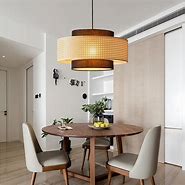 Photo 1 of Auwieou Rattan Pendant Light Bamboo Light Fixture Boho Pendant Light Woven Basket Wicker Shade Farmhouse Rattan Chandelier for Kitchen Living Room Dining Room Bedroom
