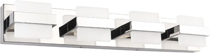 Photo 1 of SOLFART 4 Lights Chrome Bathroom Light Fixtures Modern LED Bathroom Light Vanity Lights